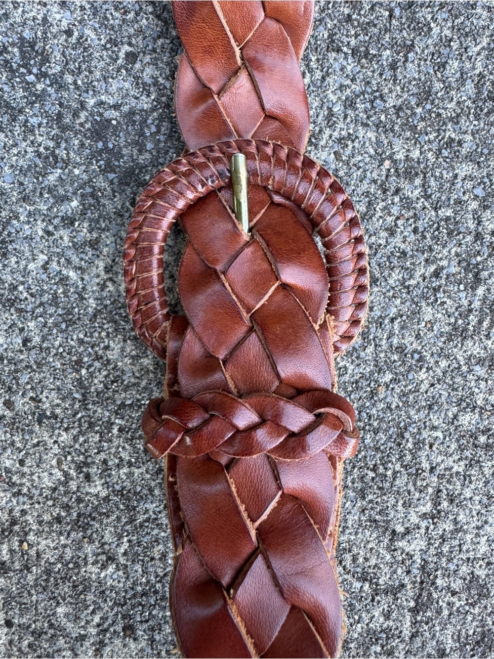 Vintage Braided Brown Tan Leather Women’s Belt 40” Boho Festival Hippie Gorpcore